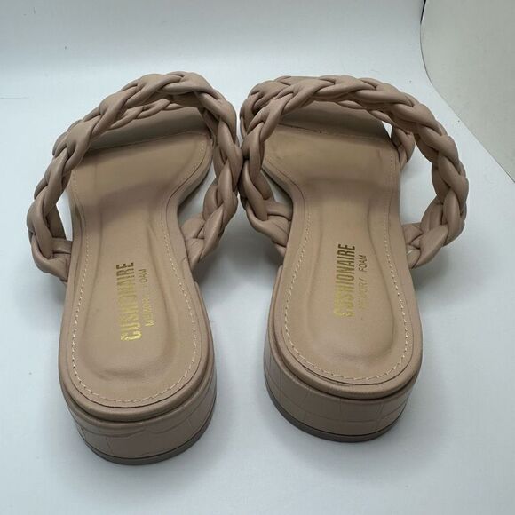 CUSHIONAIRE Women's two band braided low block heel slide sandal +Memory Foam 7 - Picture 4 of 7